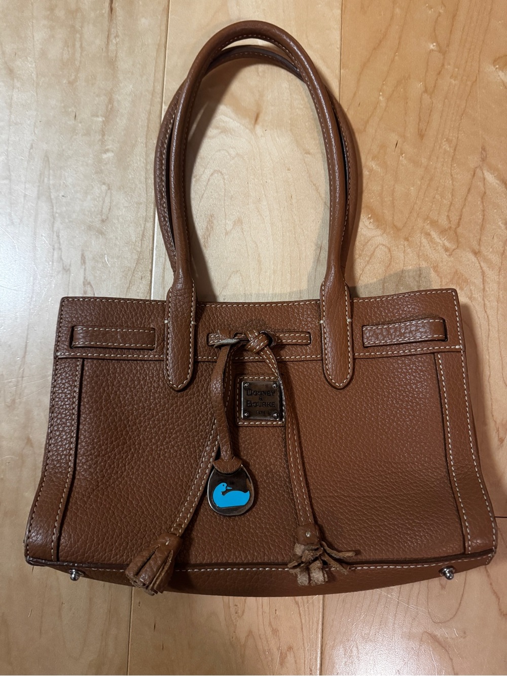 Dooney & Bourke Brown Pebbled Leather Satchel